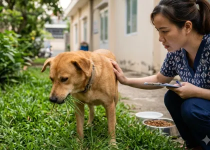 Chó ăn cỏ liên tục có phải đang bị bệnh không?